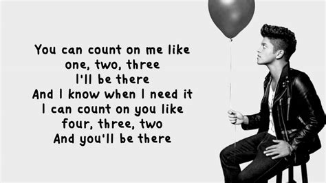 bruno mars count on me letra.